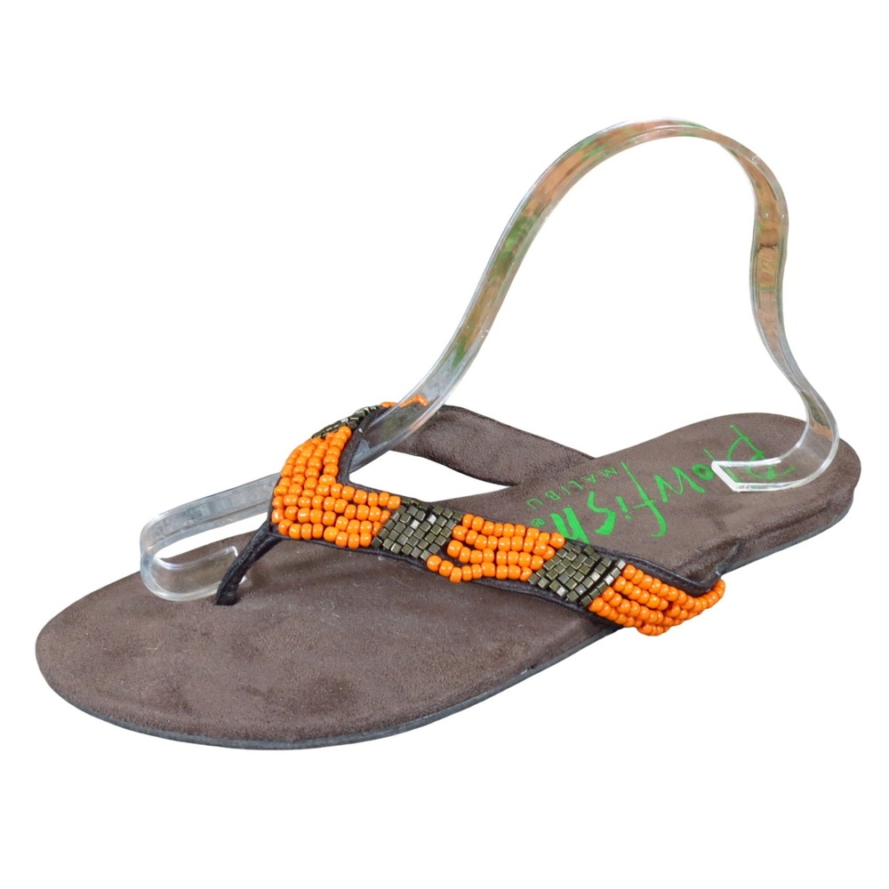Blowfish Malibu Babisa Women Sandal Size 10 Casual Summer Beach Brown Orange